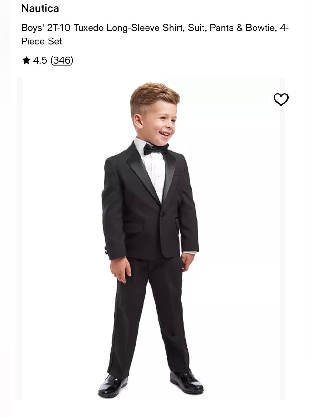 Nautica Toddler Boy 2T Tuxedo - Shirt, Suit, Pants & Bowtie, 4-Piece Set
